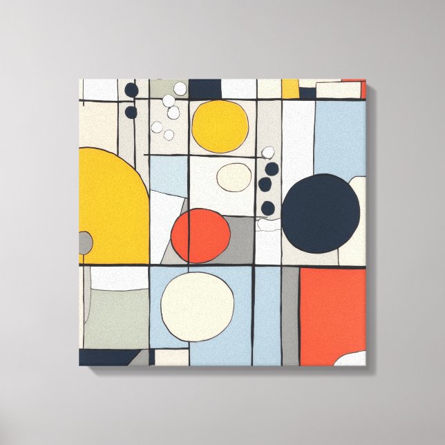 "Leinwand im Mondrian-Stil Art 2" Leinwanddruck (Vorderseite)