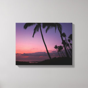 Leinwand in rosa und lila tropischen Farben
