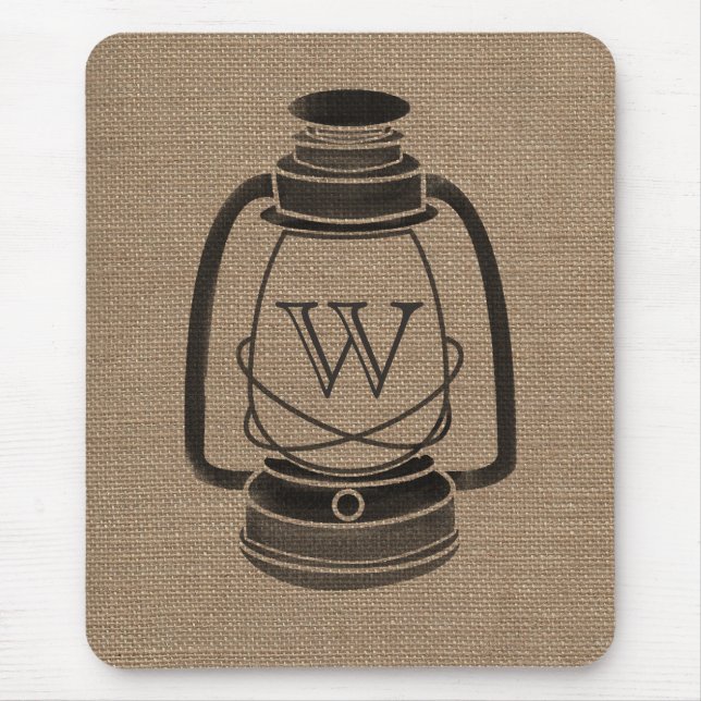 Leinwand-inspirierte Monogramm-Öl-Laterne Mousepad (Vorne)