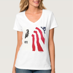 Leinwand Jersey V-Neck T - Shirt