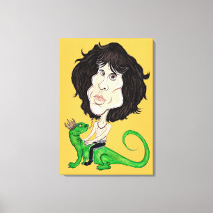 Leinwand König-Lizard Rockstar Caricature Drawing