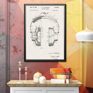 Leinwand Kopfhörer-Patent Poster