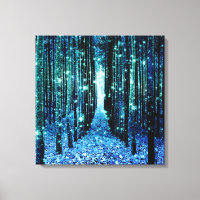 Leinwand Kunst: Magischer Wald Türkis Aquamarin