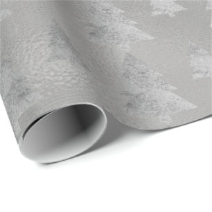 Leinwand-LeinenHütten-grauer silberner Geschenkpapier