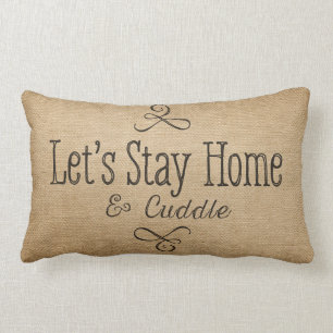 Leinwand Lets bleibe Zuhause und streichelt Lendenkissen