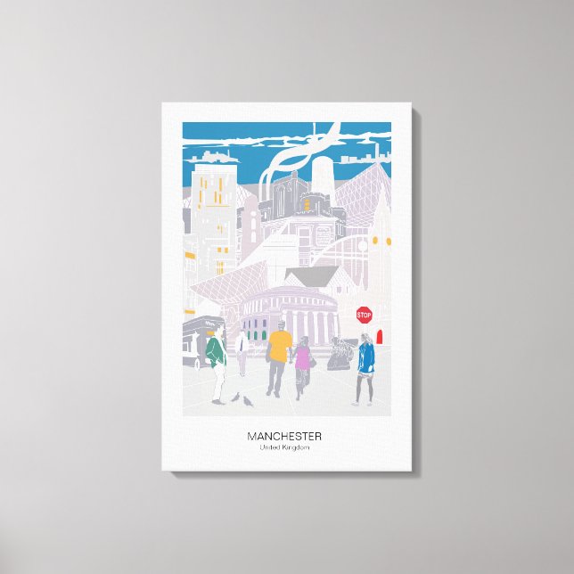 Leinwand Manchester Skyline Illustration (Vorderseite)