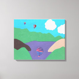 Leinwand mit Berg- und Seenlandschaft