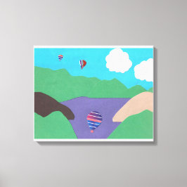Leinwand mit Berg- und Seenlandschaft
