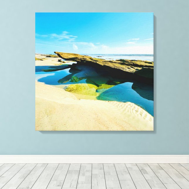 Leinwand mit felsigem Meeresboden bei Ebbe  (Insitu (Holzboden))