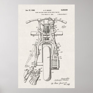Leinwand Motorradpatent Poster