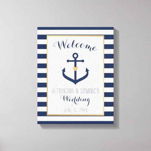 Leinwand Nautical thema Wedding Welcome Sign - Nav (Vorderseite)