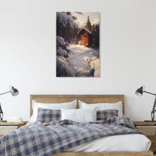 Leinwand Snowy Winter Landschaft Art