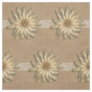 Leinwand-Spitze und TAN-Blumen-Druck Stoff
