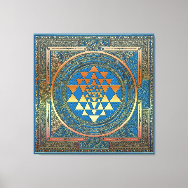 Leinwand SriYantra Yoga Meditation Indien Symbol h (Vorderseite)