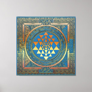 Leinwand SriYantra Yoga Meditation Indien Symbol h