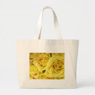 Leinwand-Tasche, "gelbe Rosen-" horizontaler Jumbo Stoffbeutel