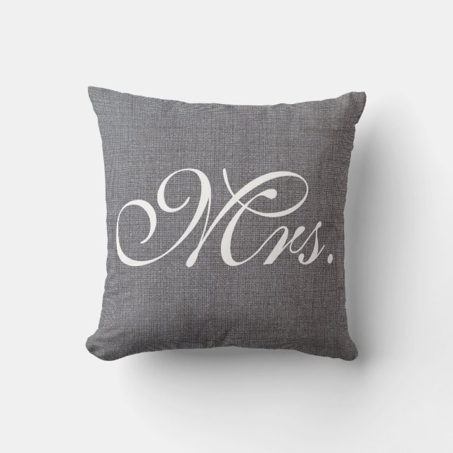 Leinwand-Textilleinwand Frau Faux Linen Weds Kissen (Vorderseite)