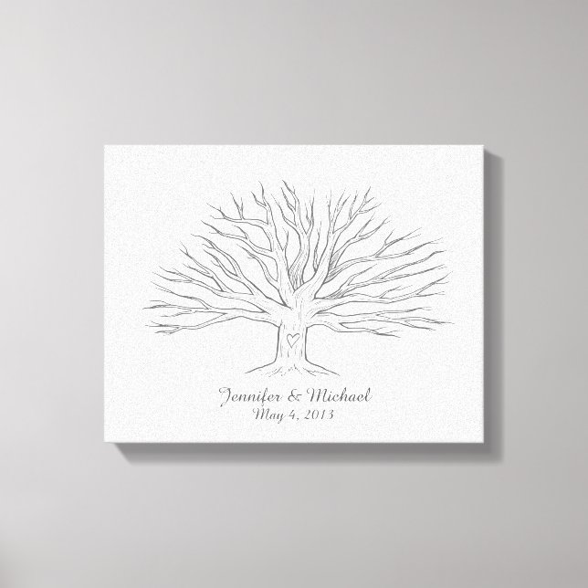 Leinwand Thumbprint Tree Guestbook (Vorderseite)