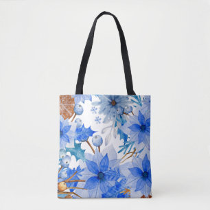 Leinwand Tote Bag, Totbeutel mit Blumendruck, Tasche