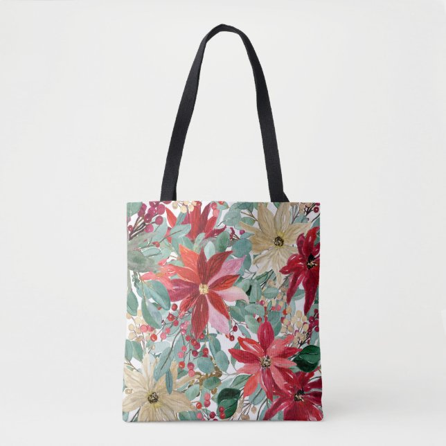 Leinwand Tote Beutel für Frauen Ästhetische Blume Tasche (Vorderseite)