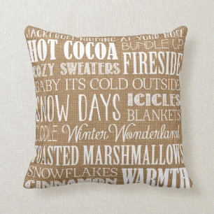 Leinwand-Typografie-Winter-Märchenland-Kissen Kissen
