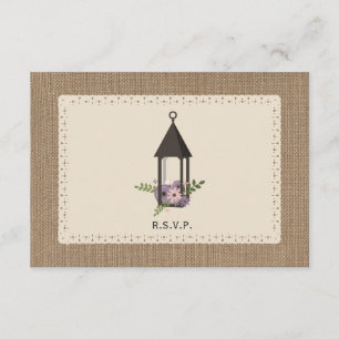 Leinwand u. Spitze-inspiriertes Blumenlaterne UAWG RSVP Karte