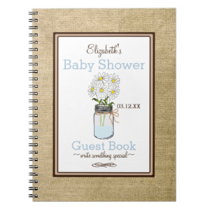Leinwand-und Weckglas-Babyparty-Gast-Buch - Notizblock