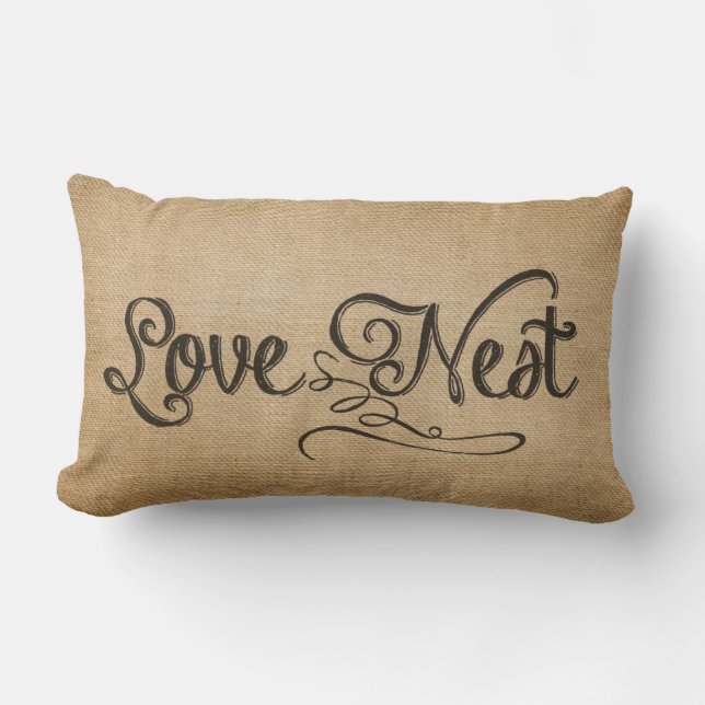 Leinwand-Vintages Liebe-Nest Lendenkissen (Vorderseite)