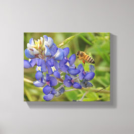 Leinwand von Bluebonnet und Bienen-Foto