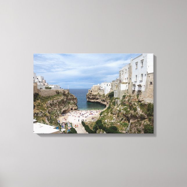 Leinwand von Polignano a Mare am Stadtstrand von P (Vorderseite)