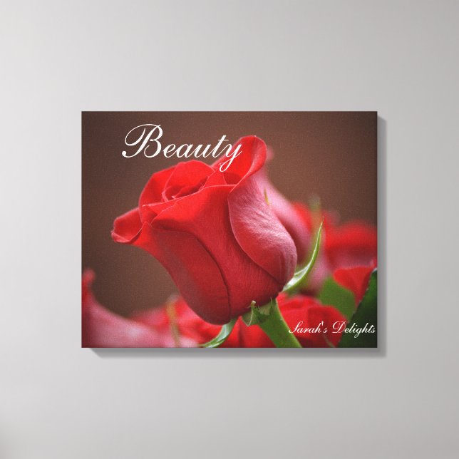Leinwand Wand Kunstbild der rote Rose. (Vorderseite)