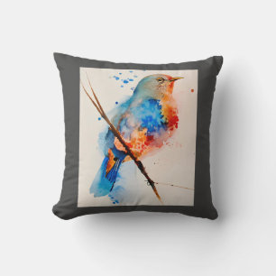 Leinwand Wasserfarben Bird Malerei Kissen