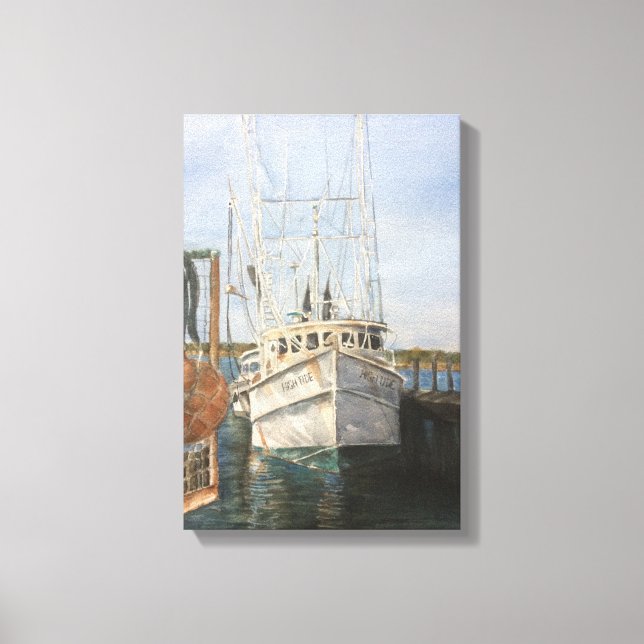 Leinwand Wasserfarben Shrimps Küstenfischerei Art (Vorderseite)