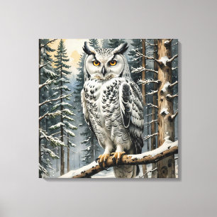 Leinwand Winter Owl Art