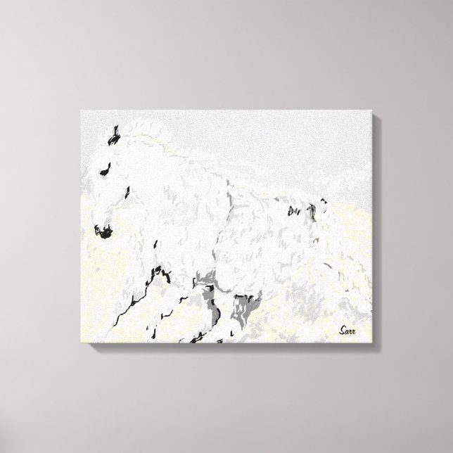 Leinwand wrap White Stallion in Motion (Vorderseite)