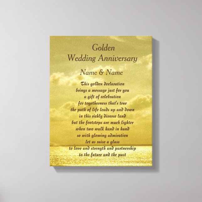 Leinwand zum Goldenen Hochzeitstag (Vorderseite)