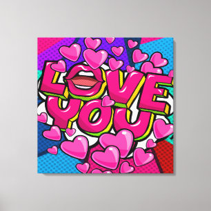 LEINWANDDRUCK "LOVE YOU" GESPANNT