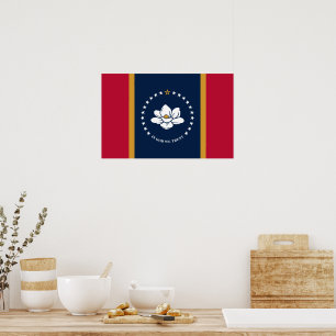 Leinwanddruck mit der Flagge von Mississippi Poster
