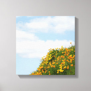 Leinwandkunst Dekorative Mohnblumen Himmel Wolken Leinwanddruck