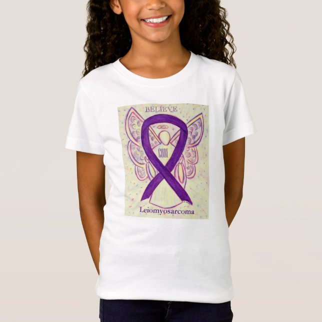 Leiomyosarcoma (LMS) Awareness Ribbon Angel Shirt (Vorderseite)