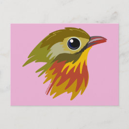 Leiothrix Bird in Rot-Billing - vereinfacht Postkarte