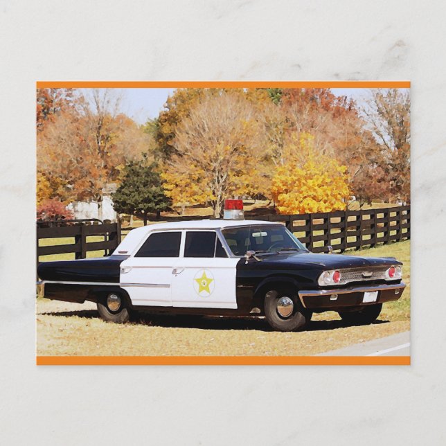 Leipers Gabelgabel, TN Police Car Herbstmalerei Postkarte (Vorderseite)