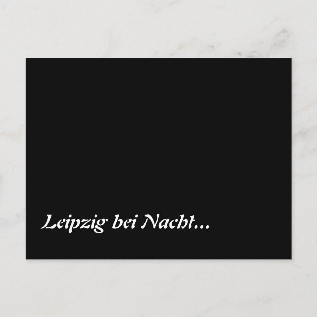 Leipzig bei Nacht Postkarte (Vorderseite)
