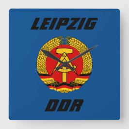 Leipzig, DDR - Ostdeutschland Quadratische Wanduhr