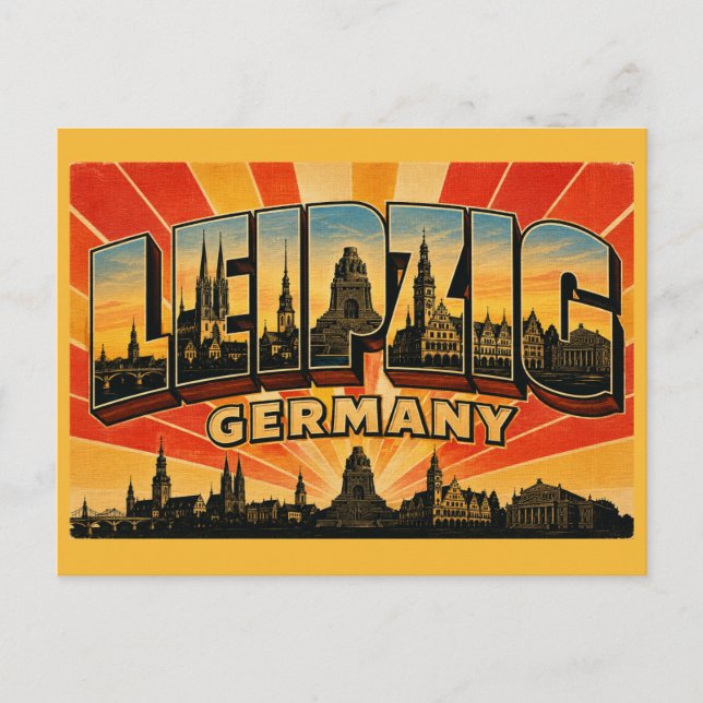 Leipzig Deutschland Denkmal Postkarte (Vorderseite)