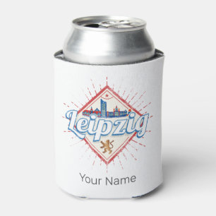 Leipzig Deutschland Sachsen Retro Skyline Vintag Dosenkühler
