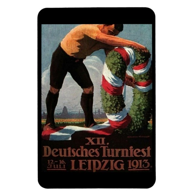 Leipzig, Deutschland, Turnier, 1913 Vintag Postcar Magnet (Vertikal)