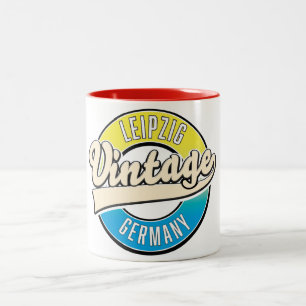 Leipzig Vintage Style Logo. Zweifarbige Tasse