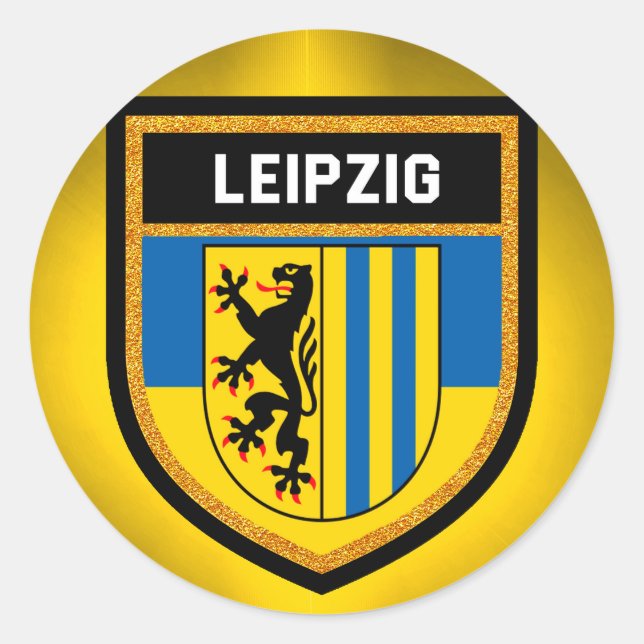 Leipziger Flagge Runder Aufkleber (Vorderseite)