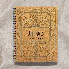 'Leise Worte' Beige Blumen-Journal-Geschenk mit Na Notizbuch